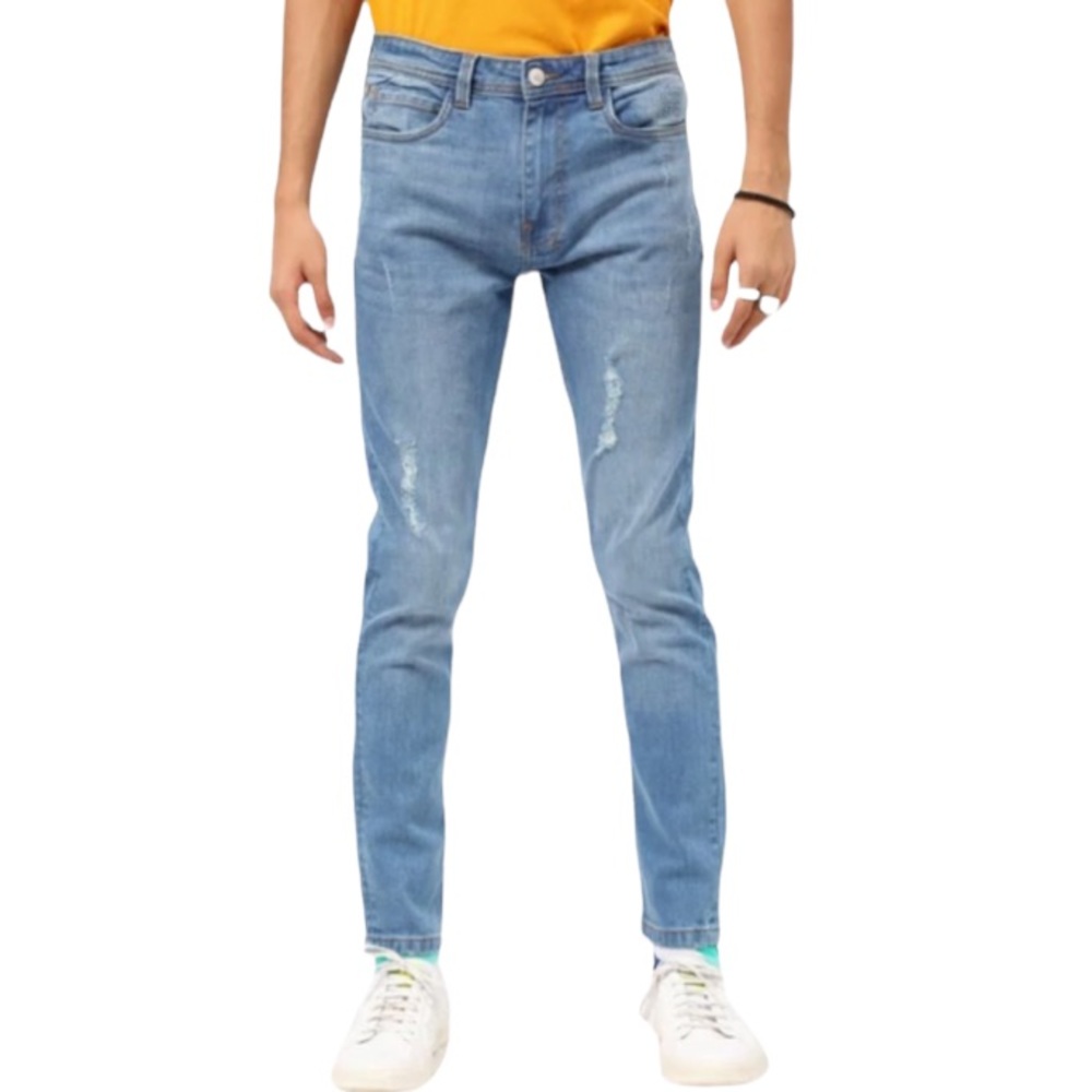 Breakout men’s light wash skinny fit distressed jeans size 34 32